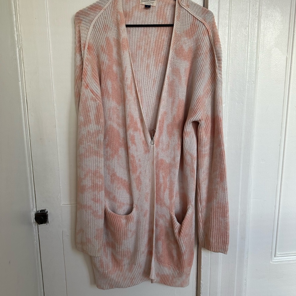 Universal Thread Pink and Cream Long Cardigan Sweater